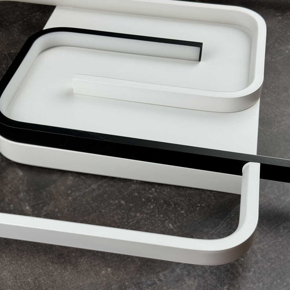 Светильник LED smart DOMINO с пультом 90Вт 3000-5000K 4800Lm Квадратный Черно-белый 220565